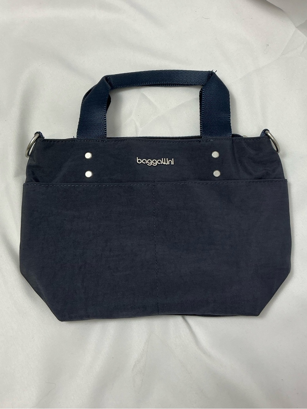 Baggallini Navy Compact Tote with Top Handles - Picture 2 of 6